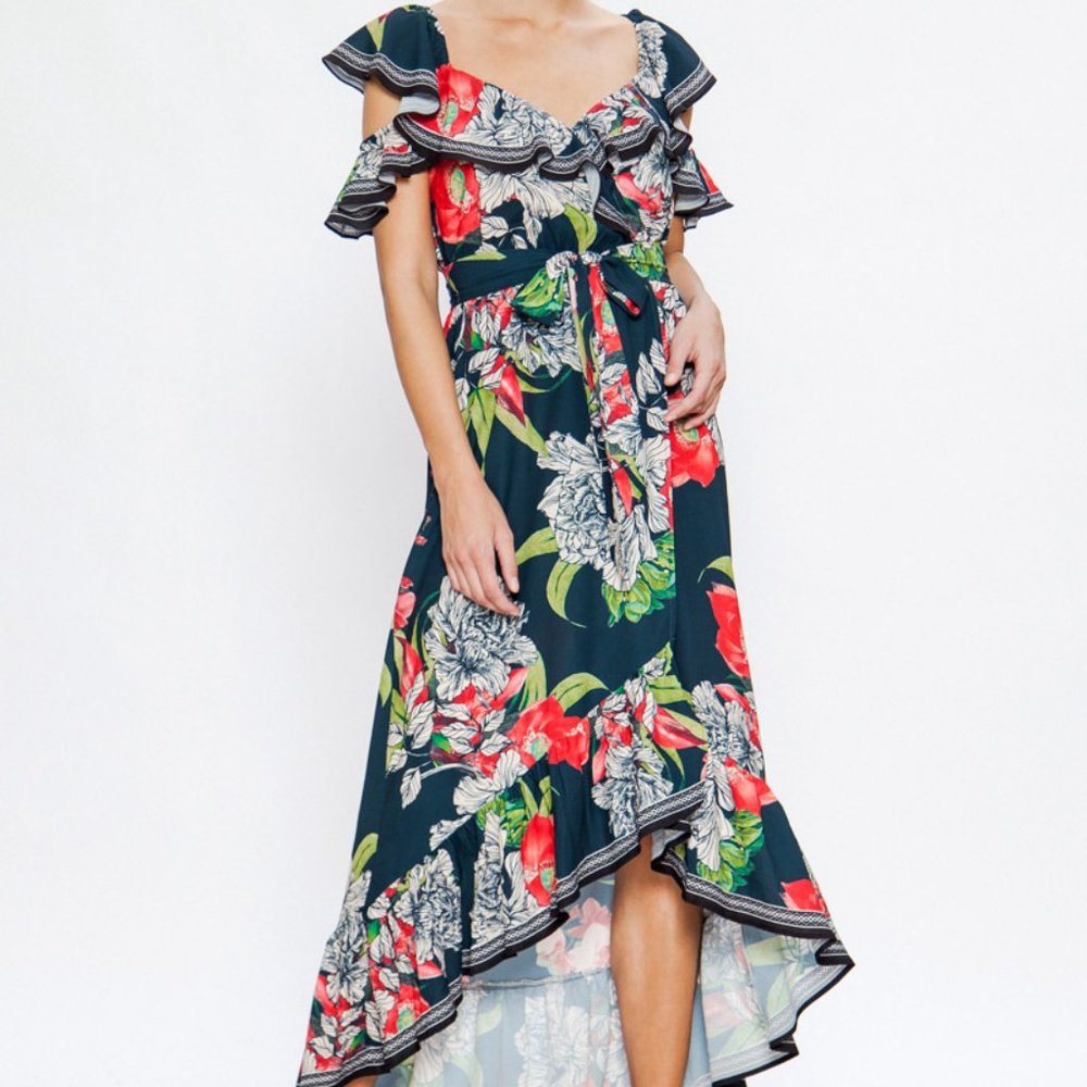 NWT Flying Tomato Navy Floral Maxi